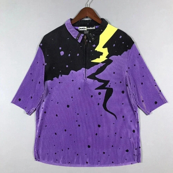 Jamie Sadock Golf Top Womens Size XL Short Sleeve 1/4 Zip Collared Athletic Polo - Picture 1 of 14
